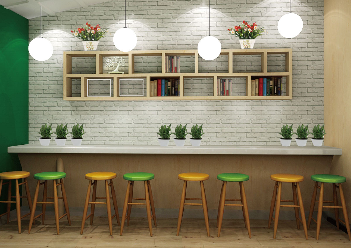 45平米鮮榨果汁店裝修設(shè)計效果圖