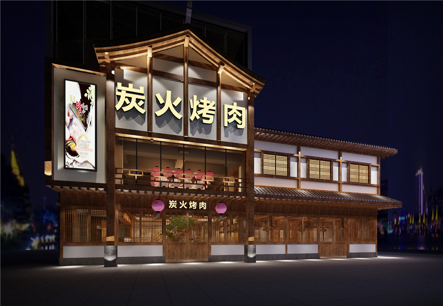 600平米韓式烤肉店設(shè)計裝修效果圖