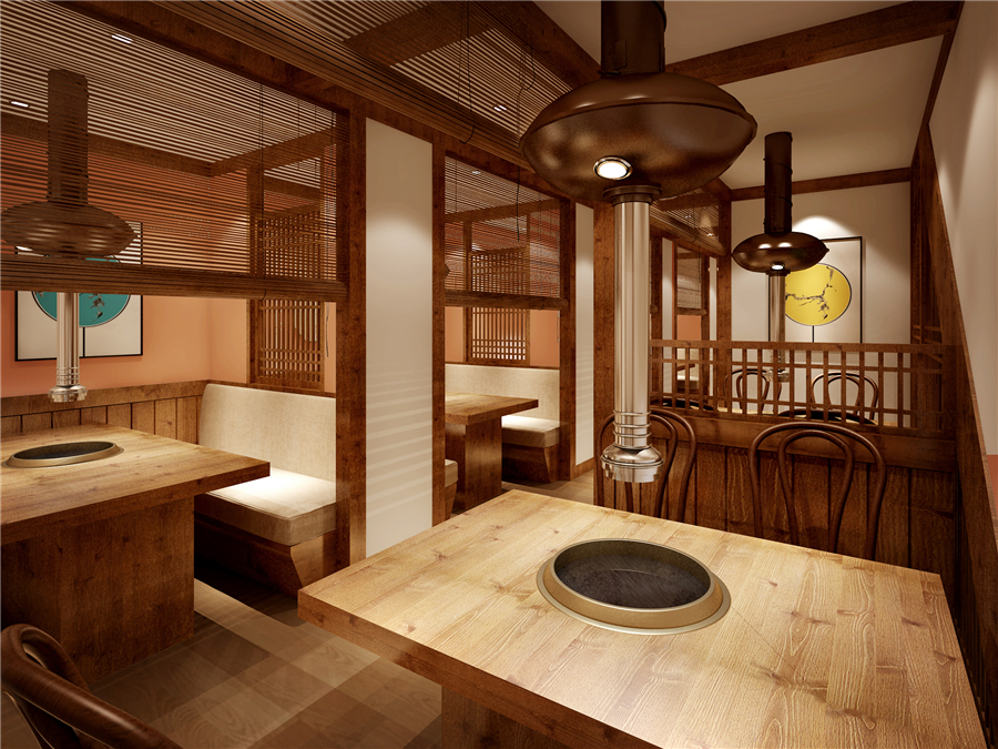600平米韓式烤肉店設(shè)計裝修效果圖
