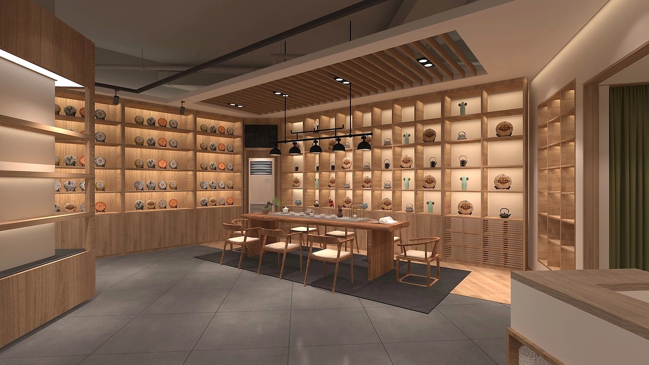 115平米鄭州茶葉店設(shè)計裝修效果圖