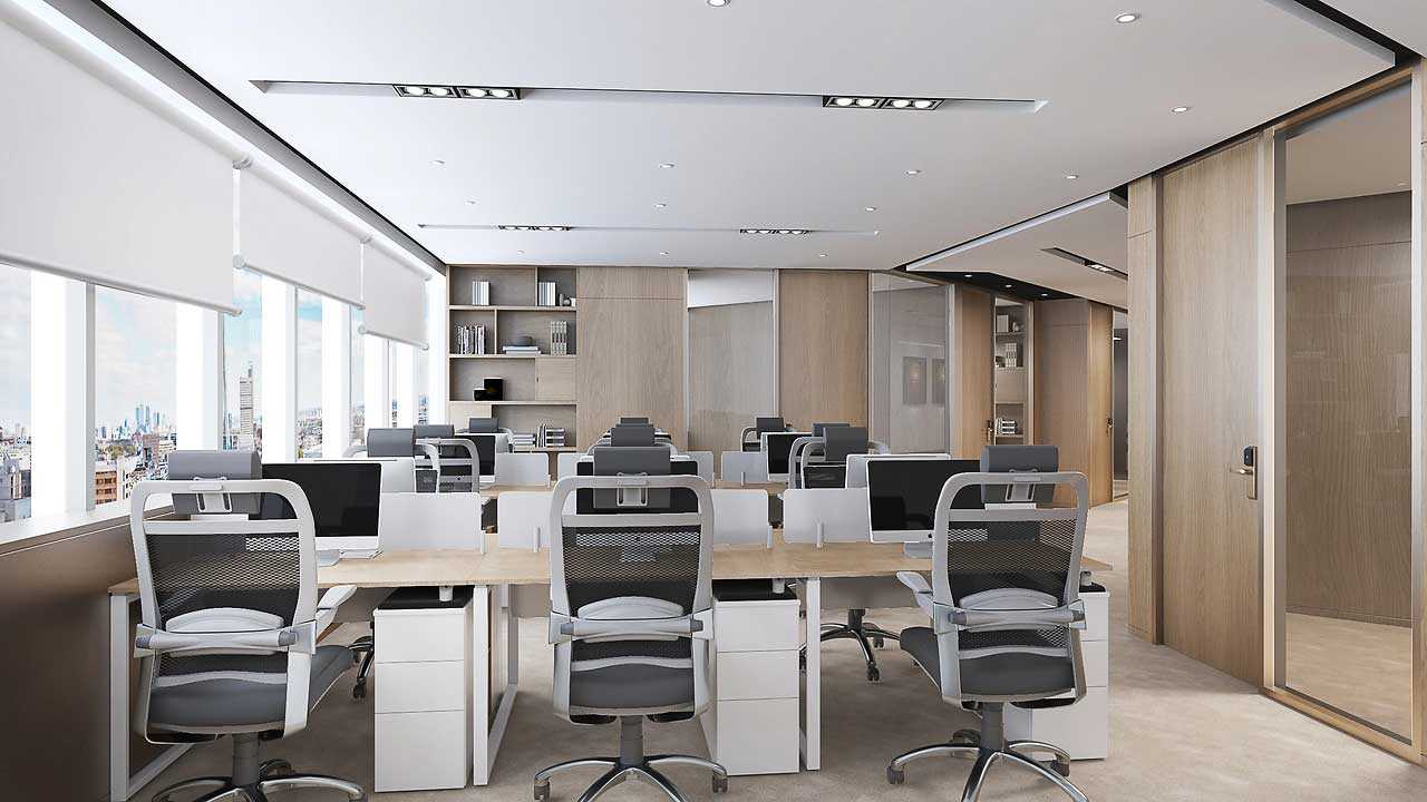 300平米商務(wù)風(fēng)辦公室設(shè)計效果圖