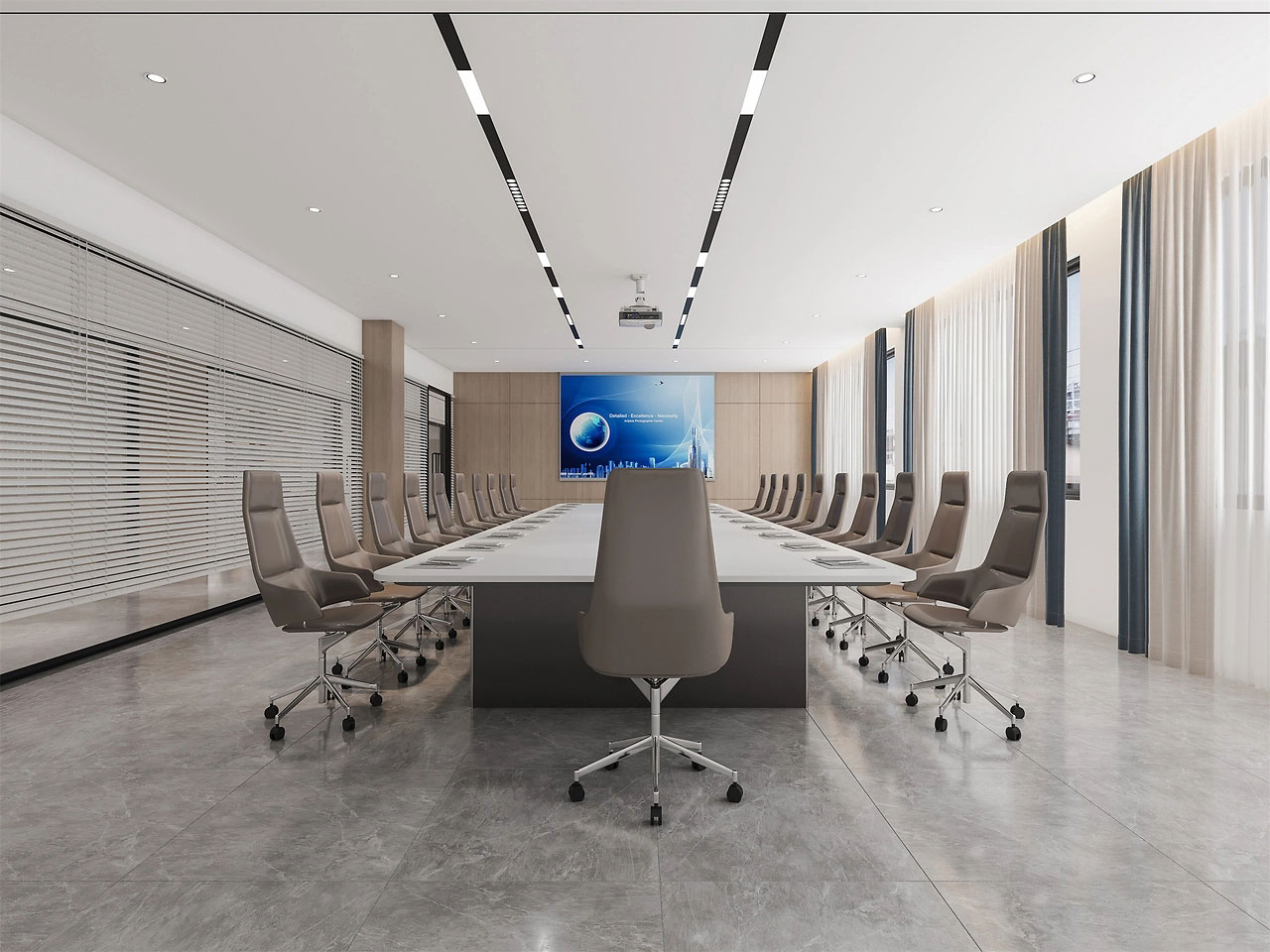 165平米簡潔大氣辦公室裝修設(shè)計效果圖