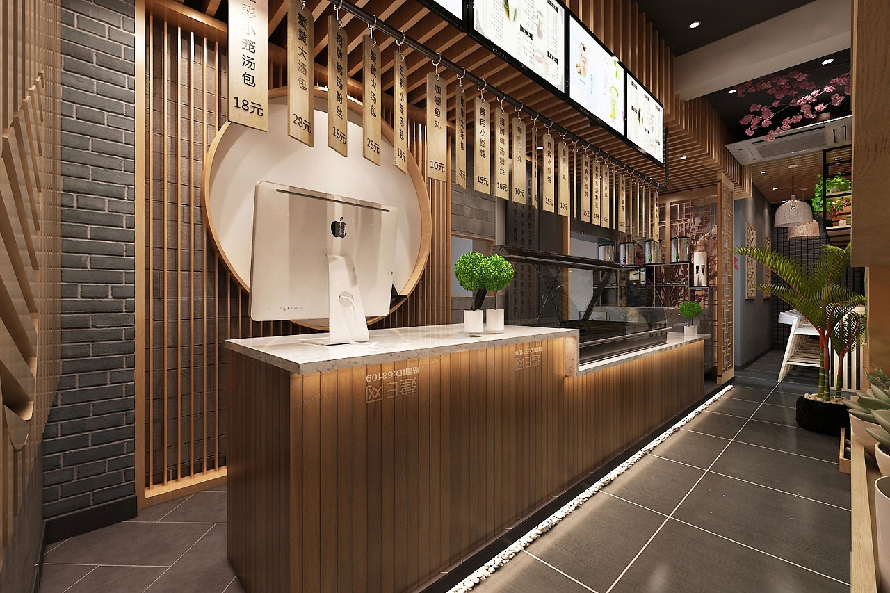 178平米中式面館店面設(shè)計效果圖