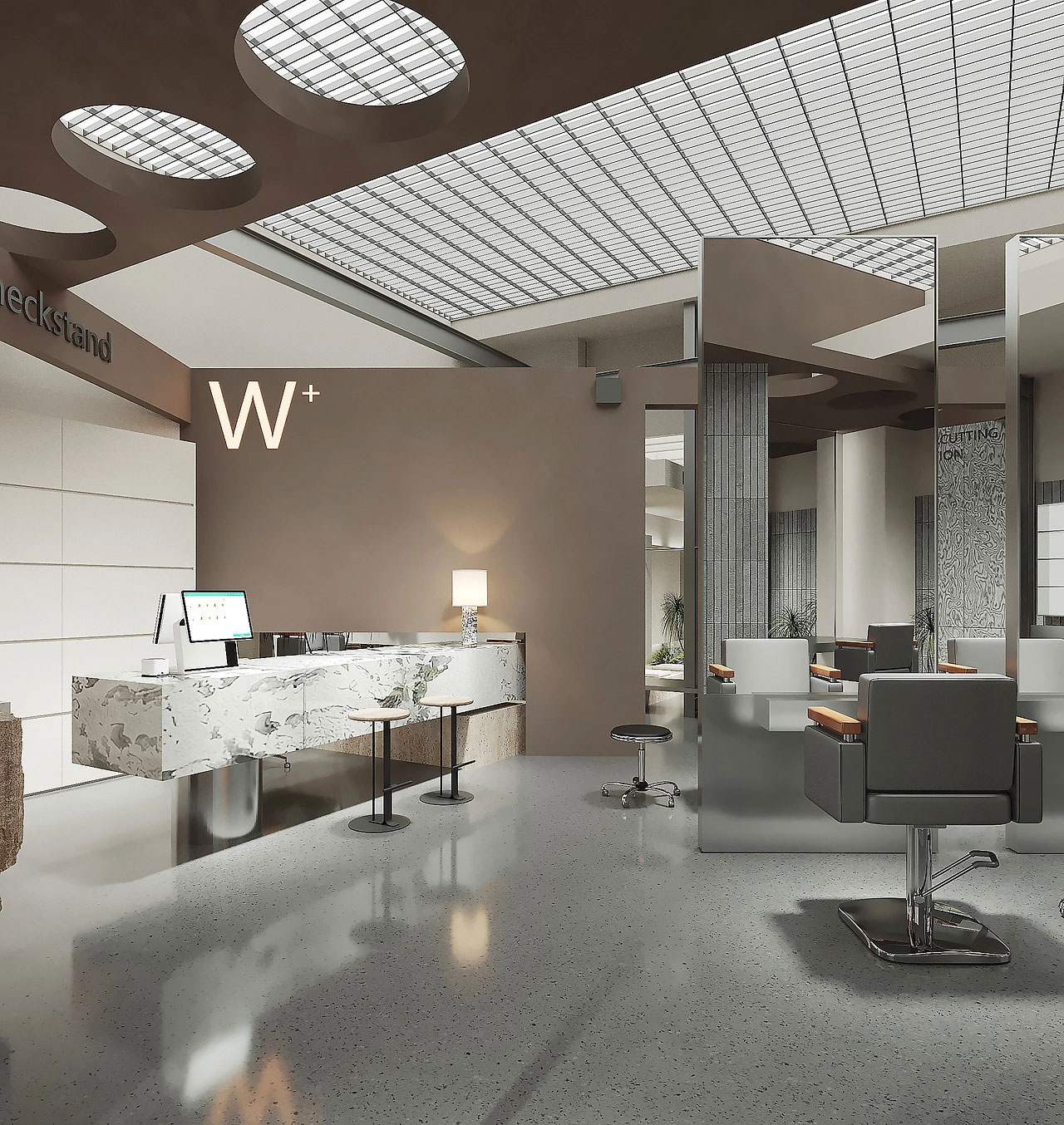 53平米極簡理發(fā)店設(shè)計(jì)裝修效果圖