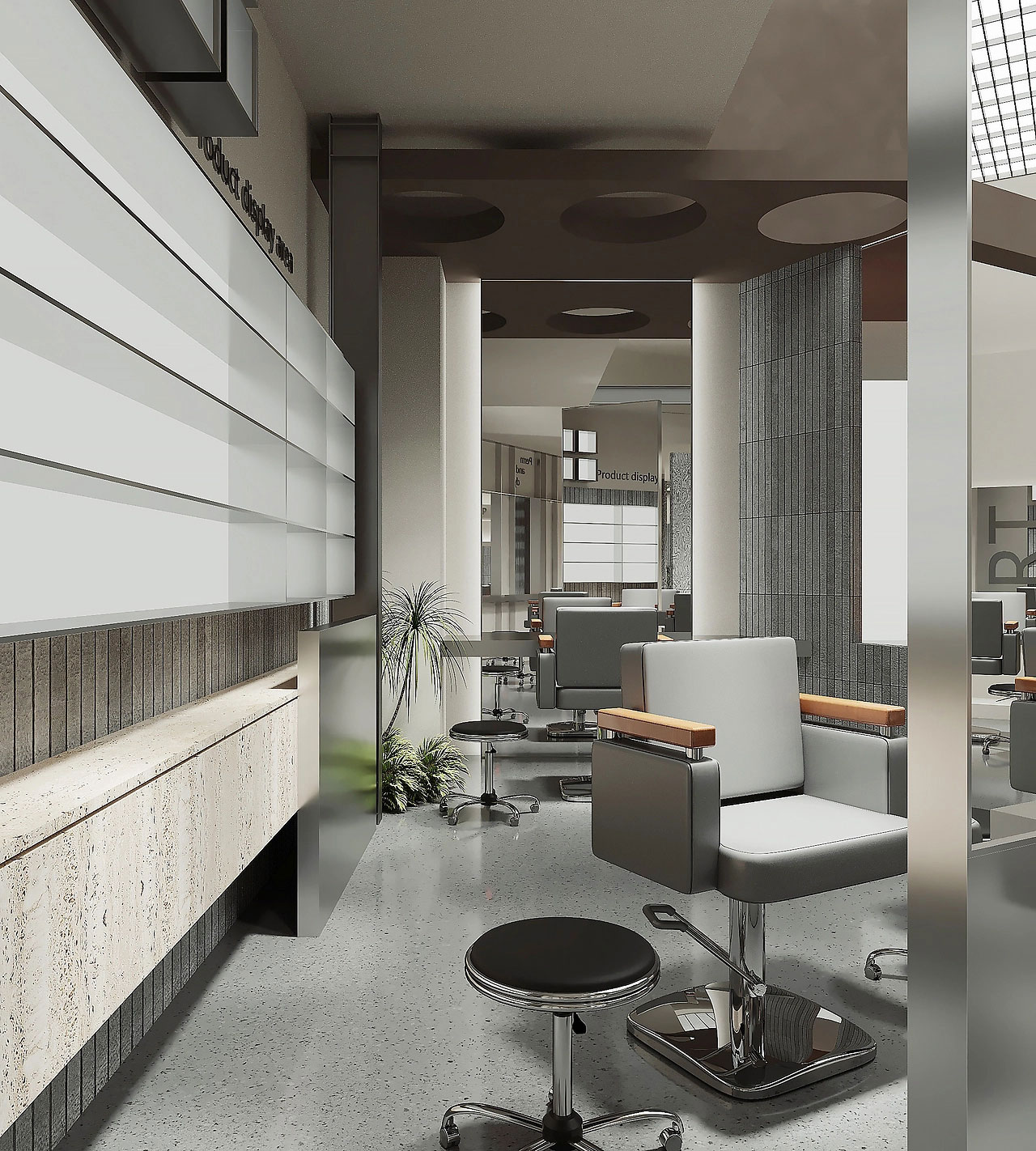 53平米極簡理發(fā)店設(shè)計(jì)裝修效果圖