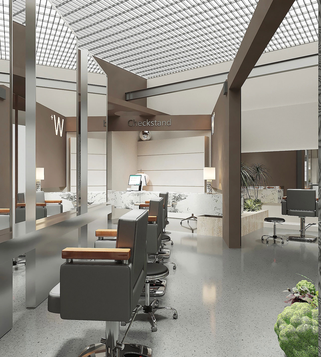 53平米極簡理發(fā)店設(shè)計(jì)裝修效果圖