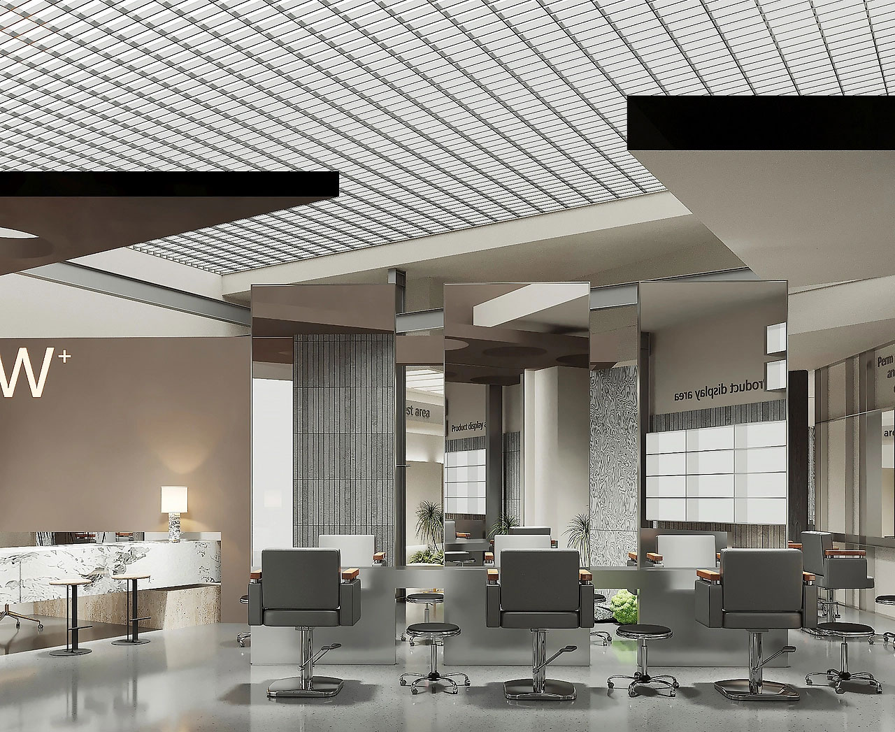 53平米極簡理發(fā)店設(shè)計(jì)裝修效果圖