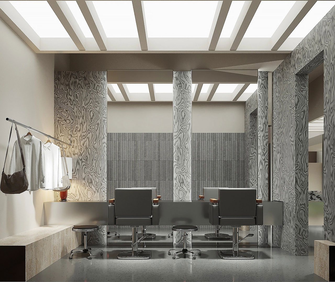 53平米極簡理發(fā)店設(shè)計(jì)裝修效果圖