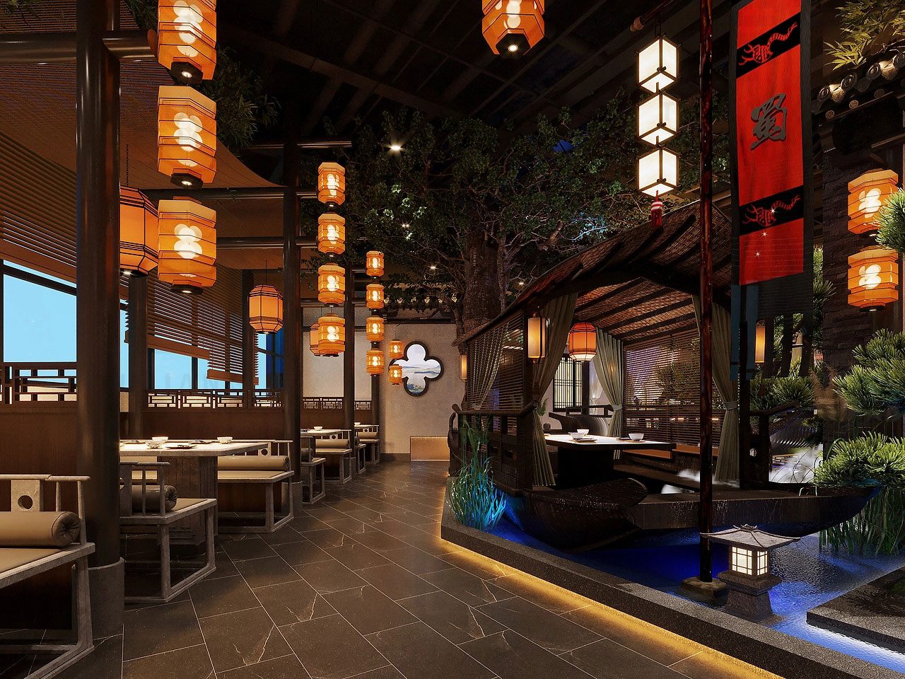 352平米中式餐廳設(shè)計裝修效果圖