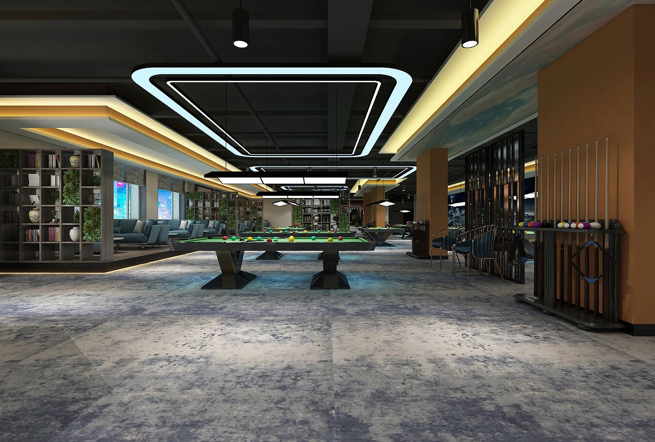 314平米鄭州臺球館裝修設(shè)計效果圖