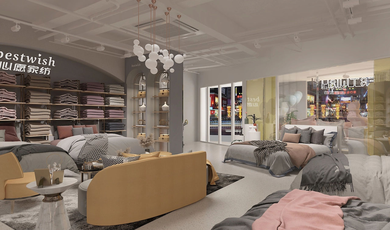 650平米鄭州家紡店面裝修設(shè)計(jì)效果圖