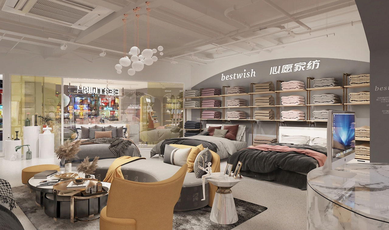 650平米鄭州家紡店面裝修設(shè)計(jì)效果圖