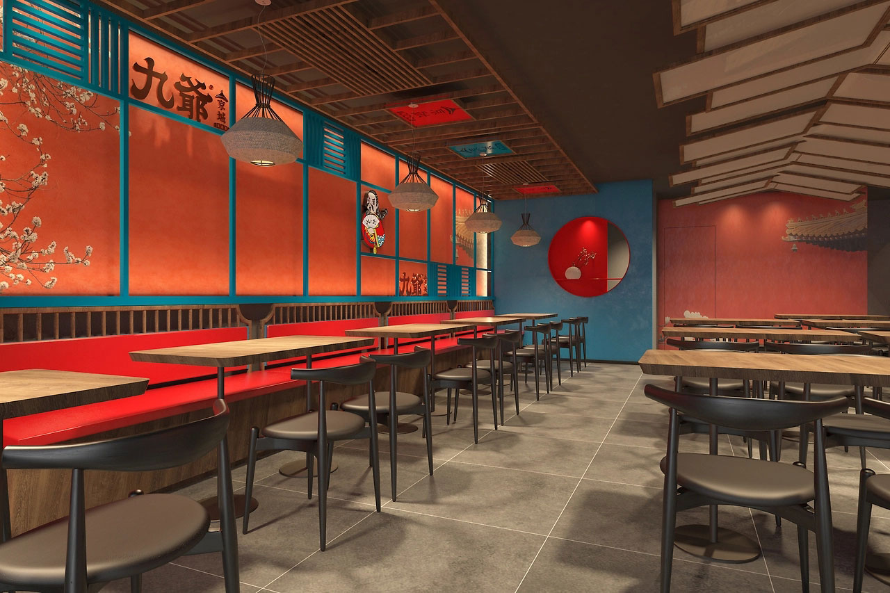 225平米鄭州快餐店面裝修設(shè)計效果圖