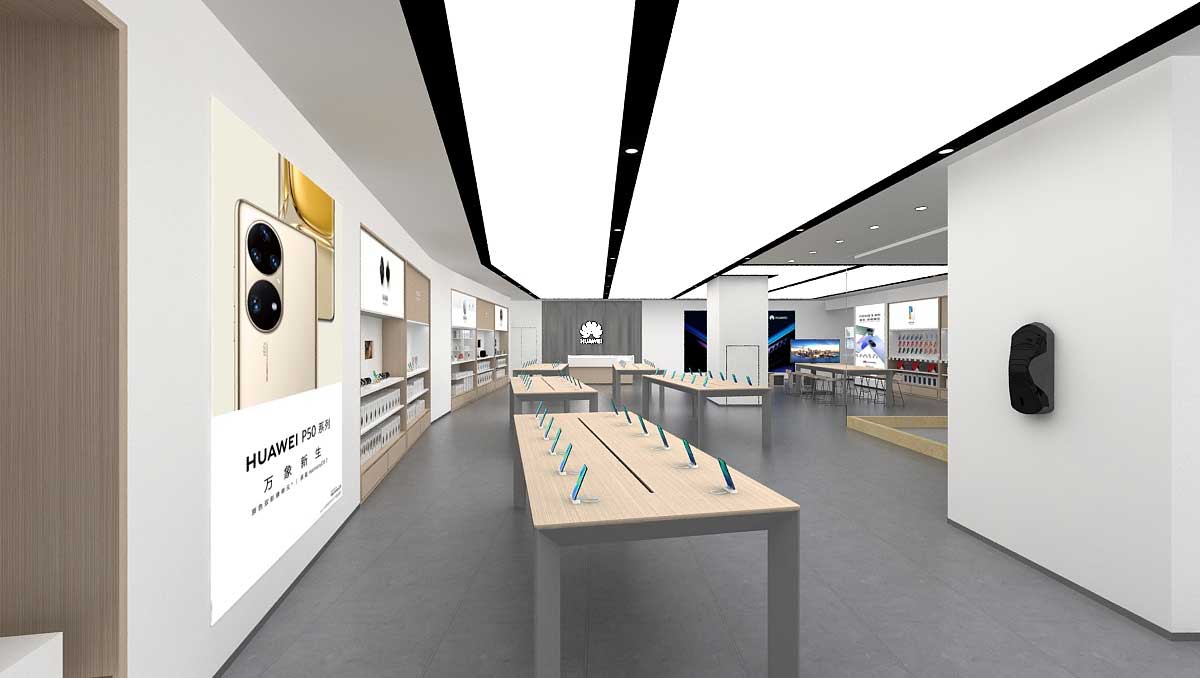 350平米洛陽華為手機(jī)體驗(yàn)店設(shè)計(jì)效果圖