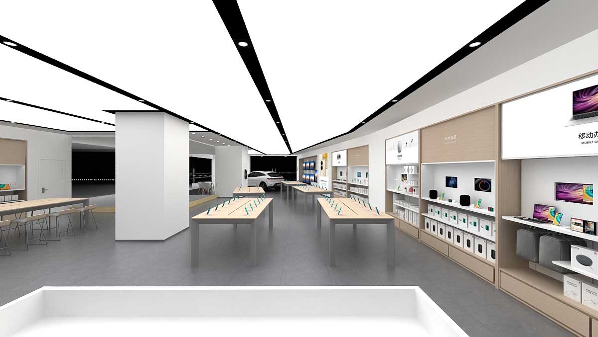 350平米洛陽華為手機(jī)體驗(yàn)店設(shè)計(jì)效果圖