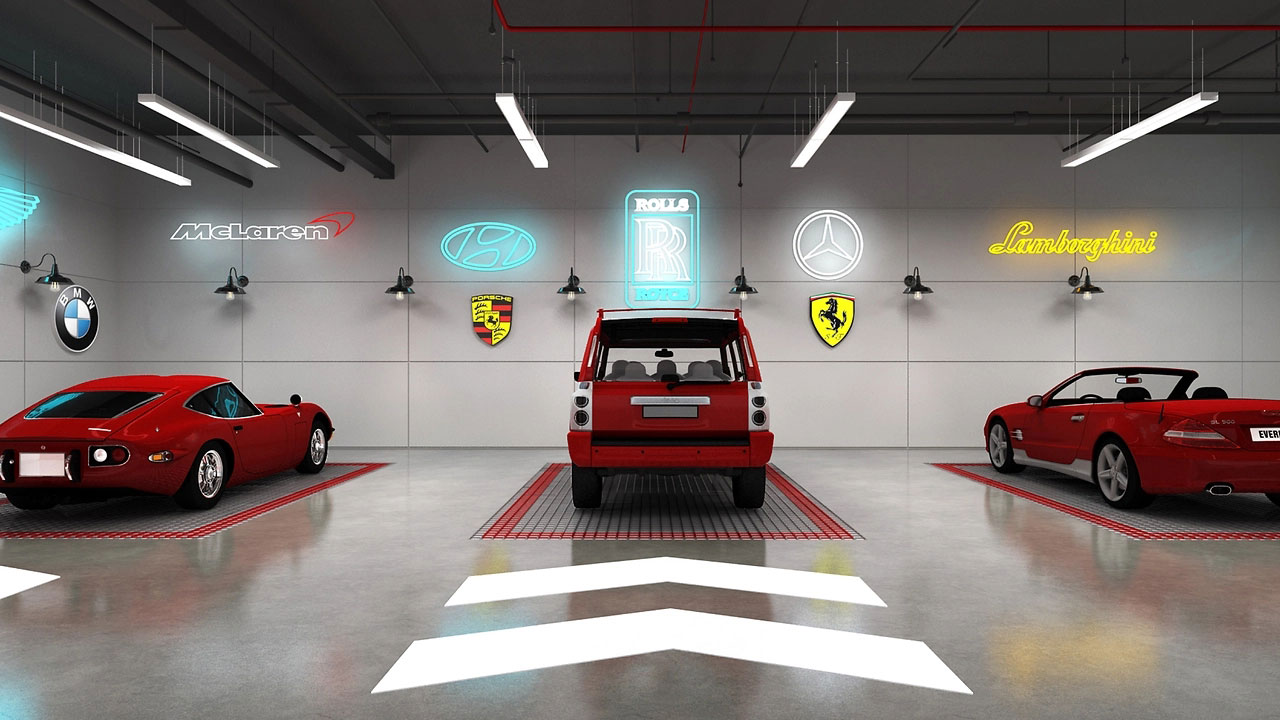 252平米汽車清潔店面裝修設(shè)計(jì)效果圖