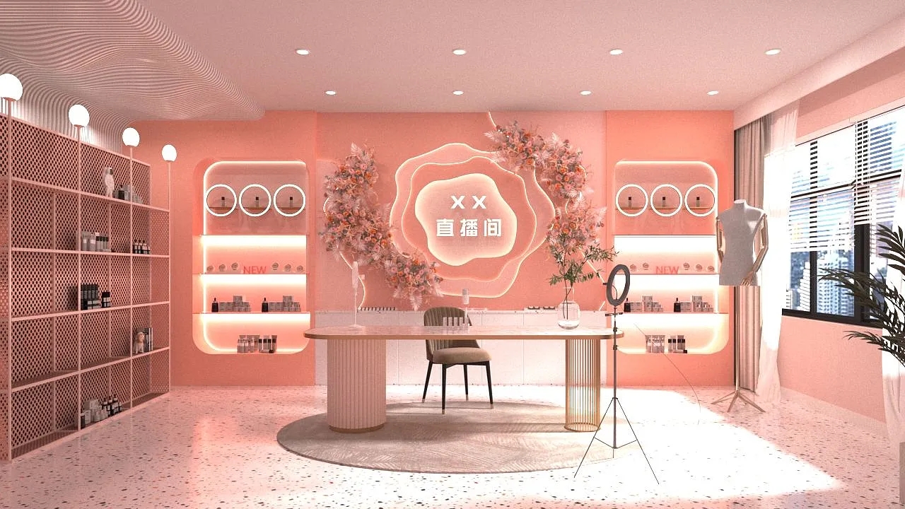 直播間背景墻設(shè)計搭建，直播間背景墻裝修效果圖