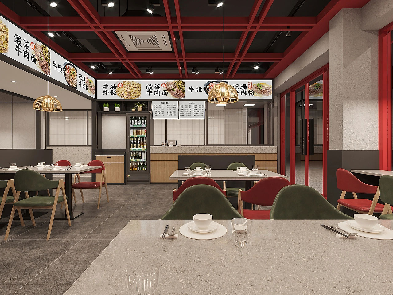 185平米牛肉館店面設(shè)計(jì)效果圖