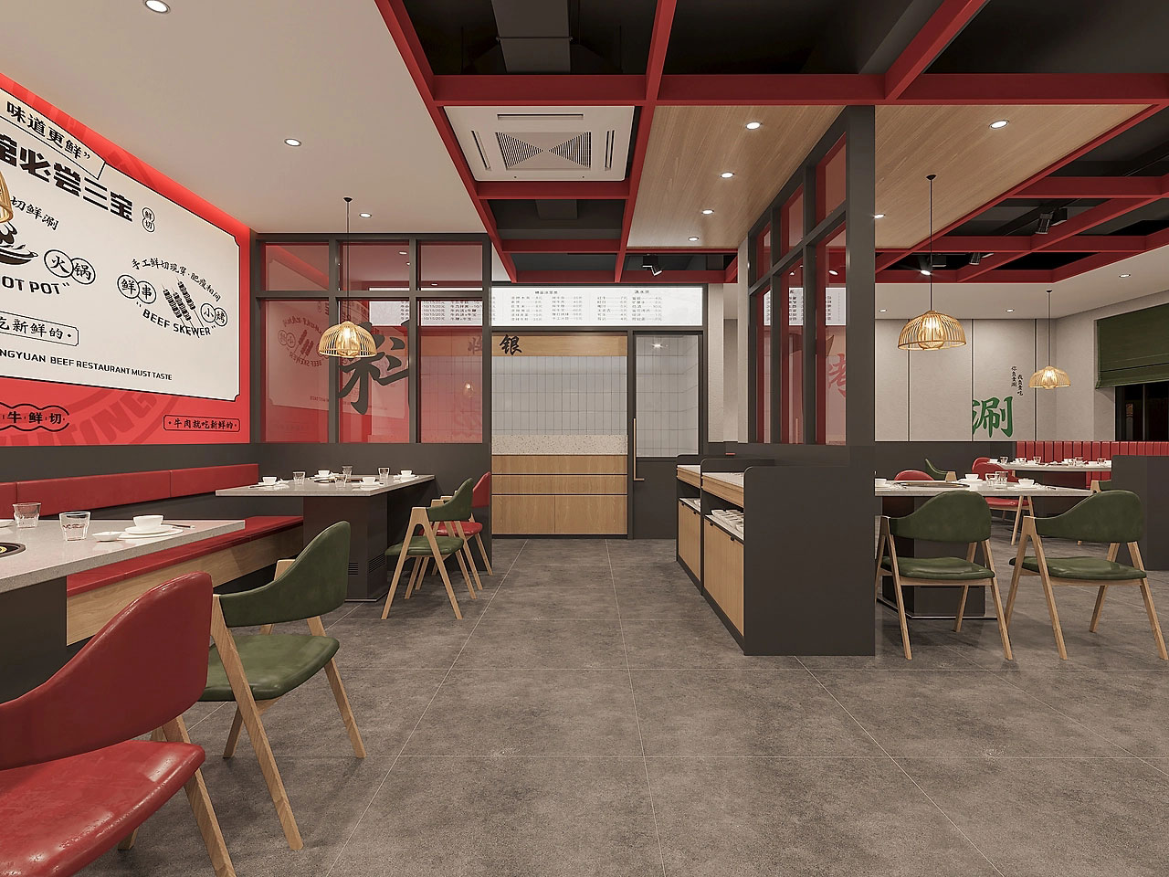 185平米牛肉館店面設(shè)計(jì)效果圖