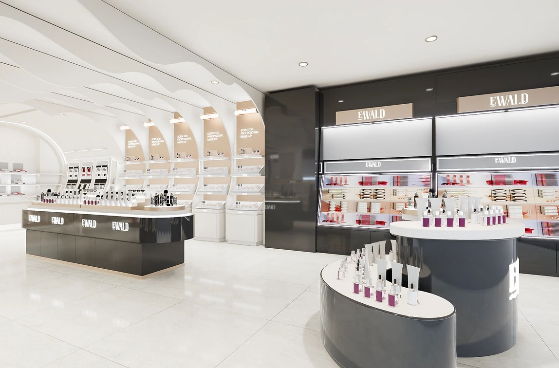 90平米鄭州化妝品店直播間設(shè)計(jì)效果圖