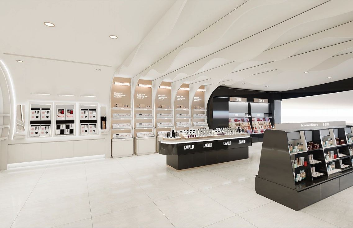 90平米鄭州化妝品店直播間設(shè)計(jì)效果圖
