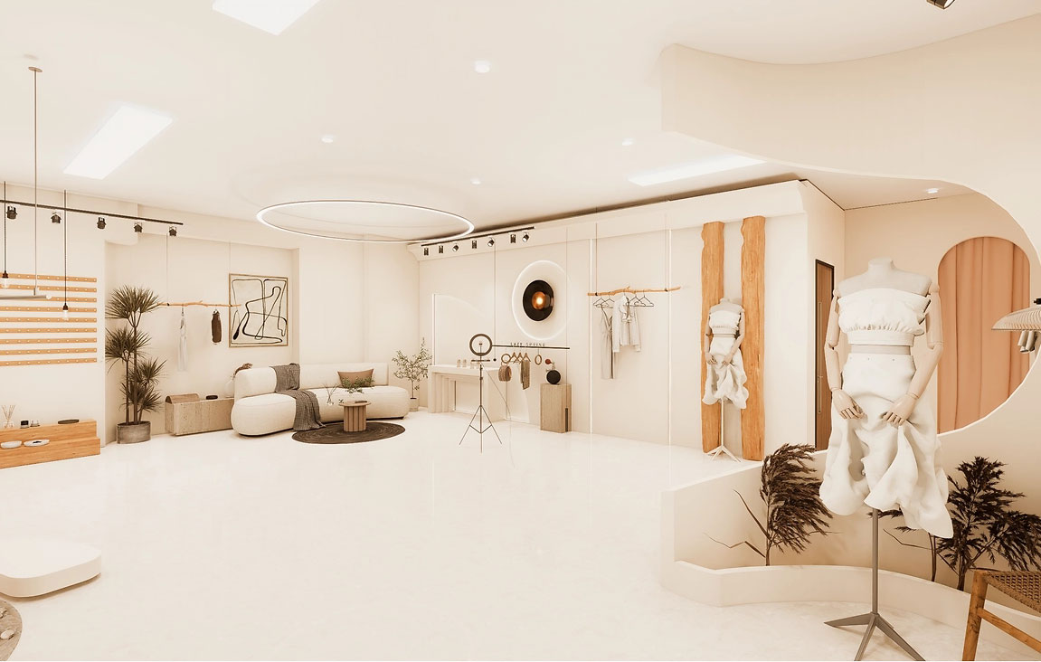 200平米鄭州服裝門(mén)店直播間設(shè)計(jì)效果圖