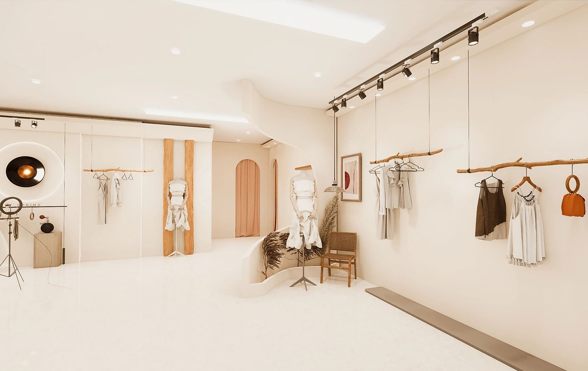 200平米鄭州服裝門(mén)店直播間設(shè)計(jì)效果圖