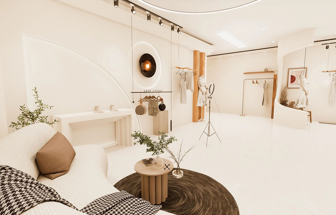 200平米鄭州服裝門(mén)店直播間設(shè)計(jì)效果圖