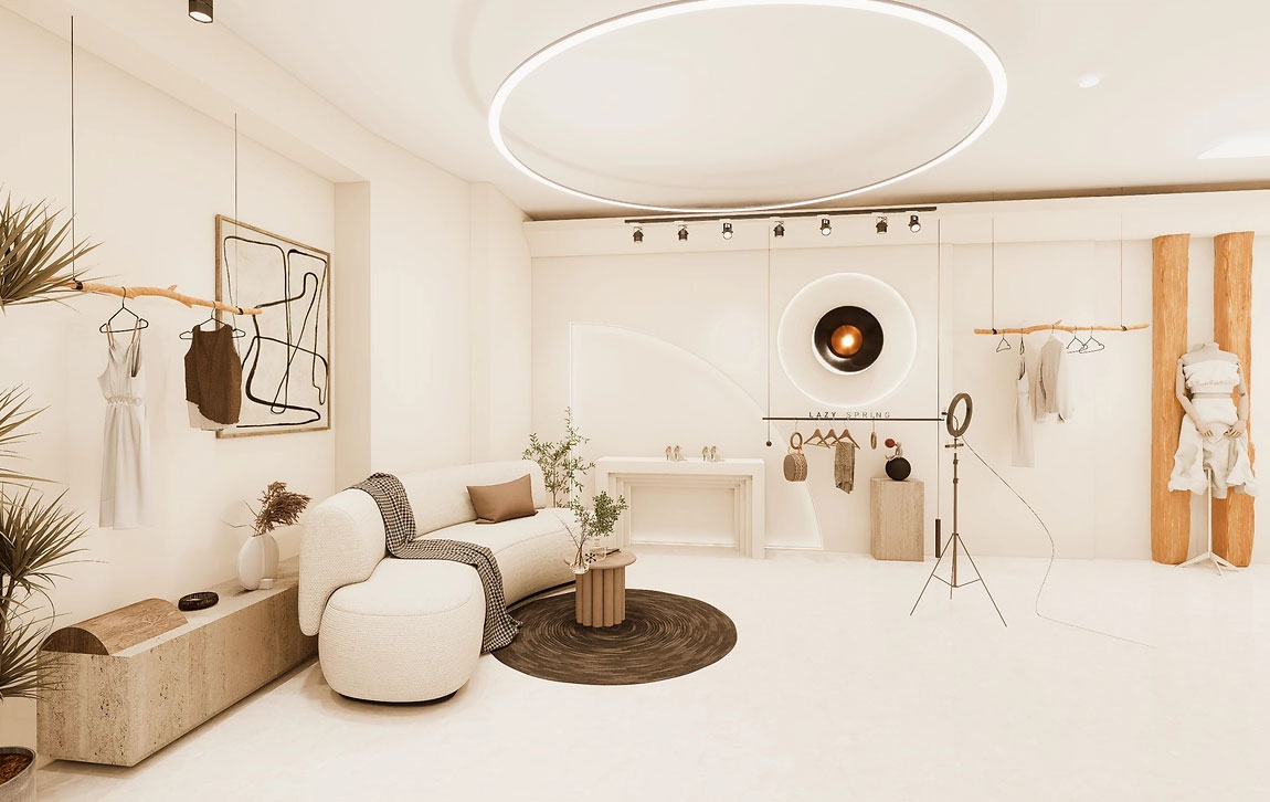 200平米鄭州服裝門(mén)店直播間設(shè)計(jì)效果圖