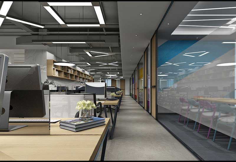 鄭州辦公室裝修吊頂太低壓抑？裸頂噴漆省層高方案 