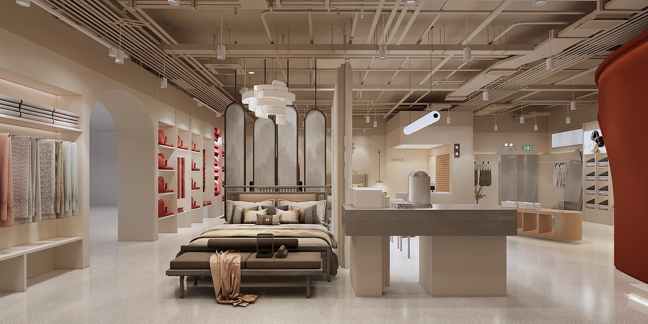 800平米鄭州家紡店面裝修設(shè)計效果圖