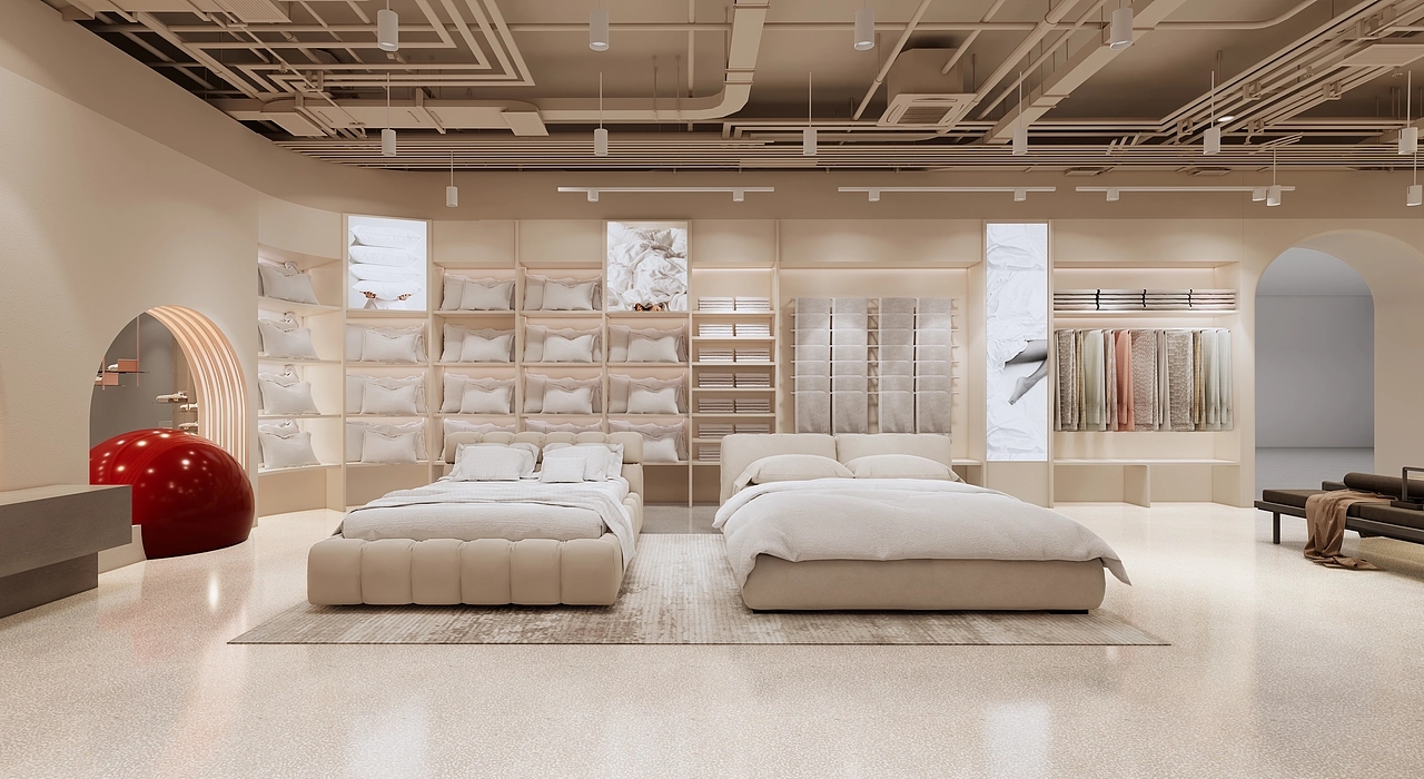 800平米鄭州家紡店面裝修設(shè)計效果圖