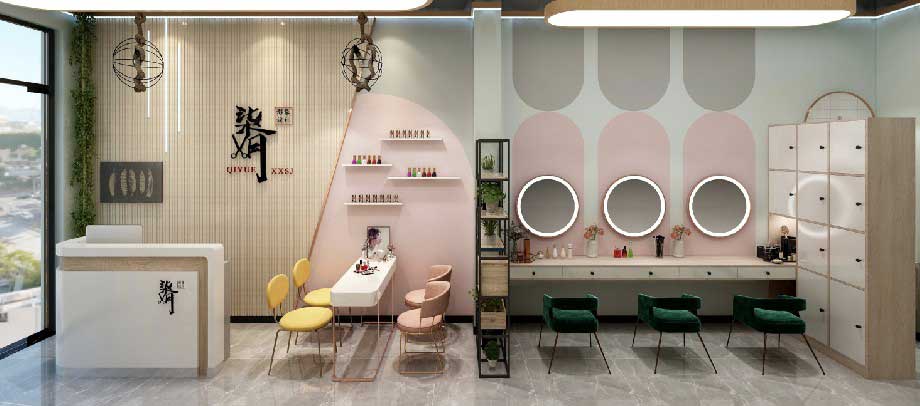 45平米美發(fā)店裝修設計裝修圖