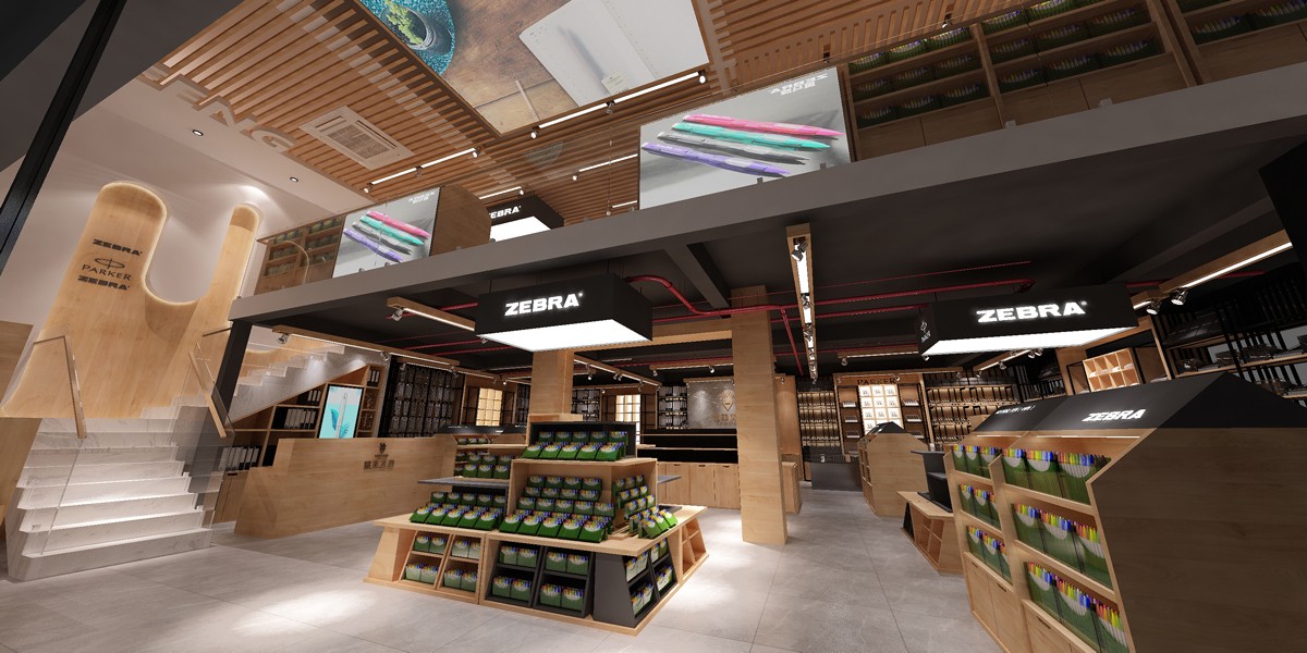 130平米鄭州文具專賣店裝修設(shè)計效果圖