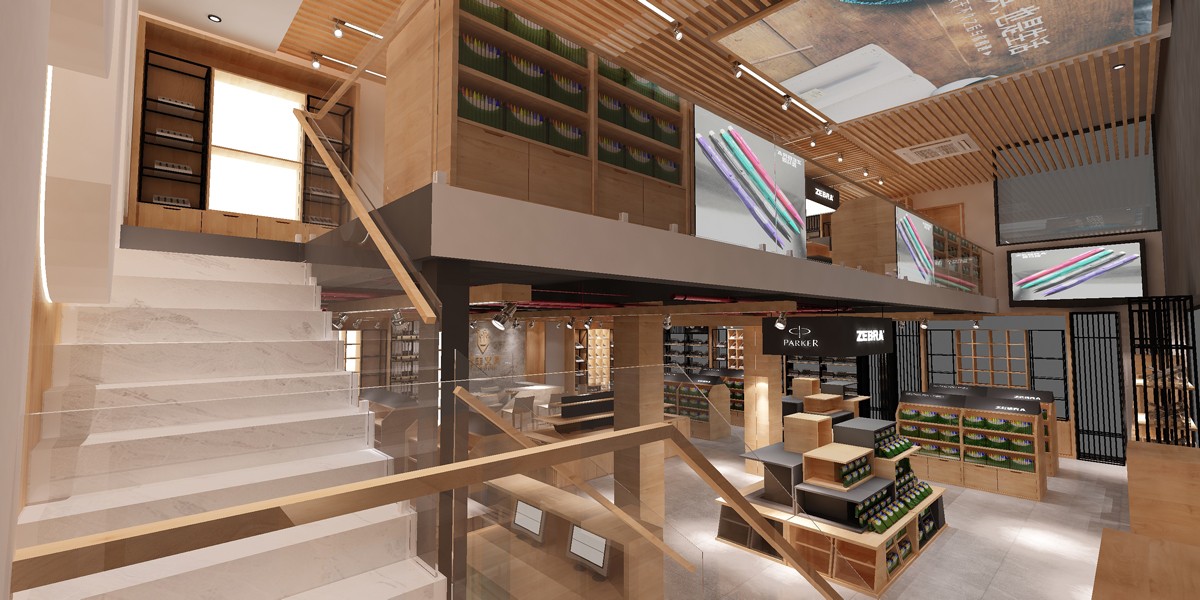 130平米鄭州文具專賣店裝修設(shè)計效果圖