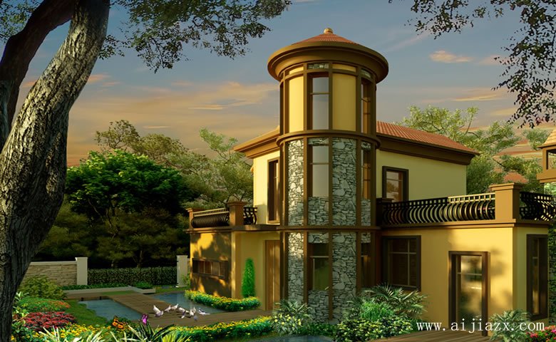 端莊風華的質(zhì)樸浪漫歐式風格別墅外觀裝修效果圖