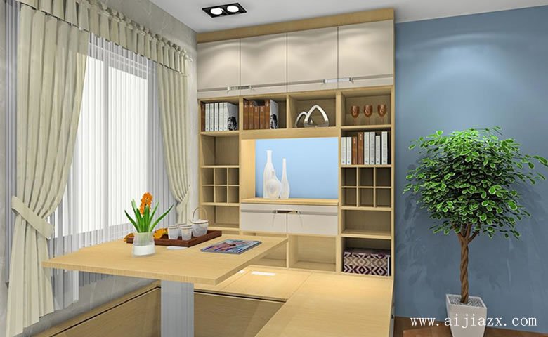 方便實(shí)用的現(xiàn)代簡(jiǎn)約風(fēng)格書(shū)房裝修效果圖