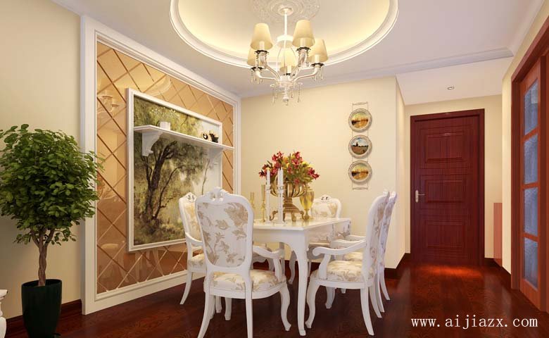 優(yōu)雅浪漫的簡(jiǎn)歐風(fēng)格一居室餐廳裝修效果圖