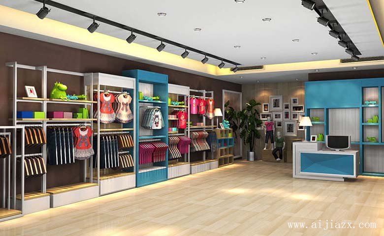 簡(jiǎn)約大方的童裝專(zhuān)賣(mài)店裝修櫥窗區(qū)裝修效果圖