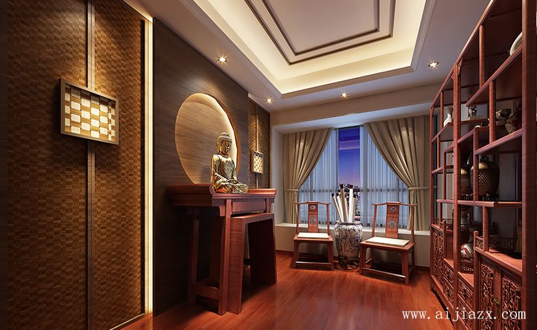 質(zhì)樸古雅的中式風格別墅收藏室裝修效果圖
