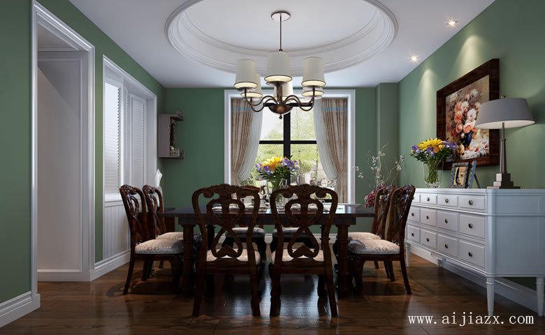 清新舒適的簡(jiǎn)美風(fēng)格大戶(hù)型餐廳裝修效果圖