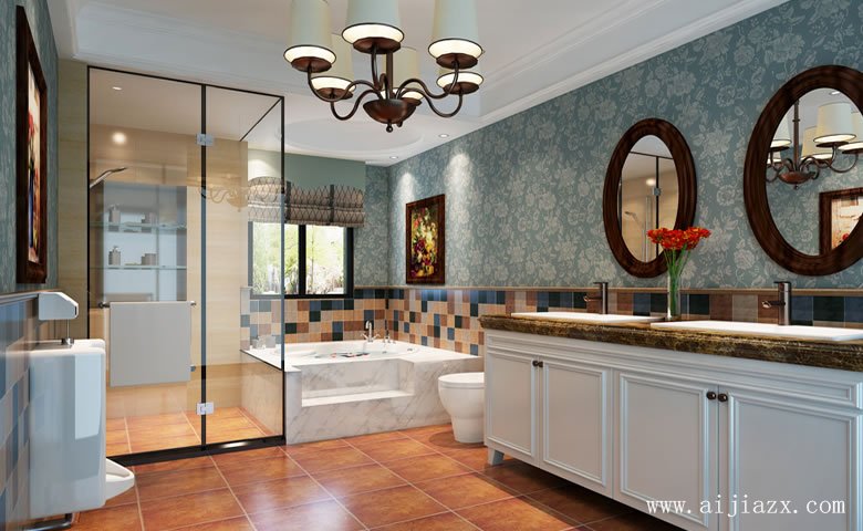低調(diào)懷舊的簡(jiǎn)美風(fēng)格大戶(hù)型衛(wèi)生間裝修效果圖