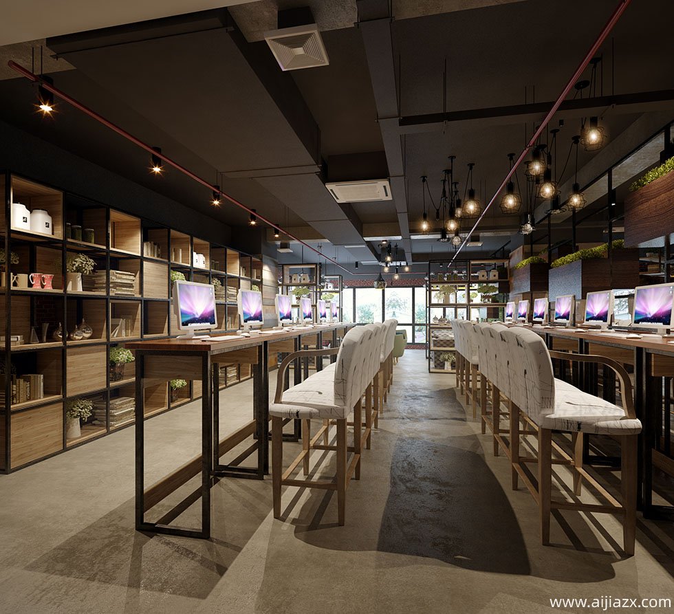 鄭州網(wǎng)咖裝修設(shè)計(jì)-上網(wǎng)沖浪區(qū)