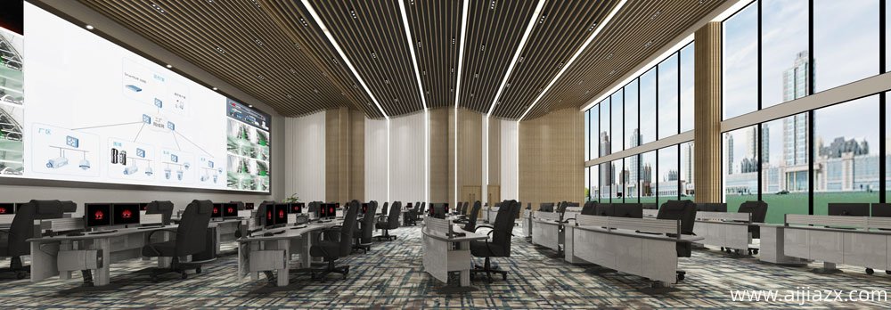 華為鄭州監(jiān)控和指揮中心裝修設計效果圖